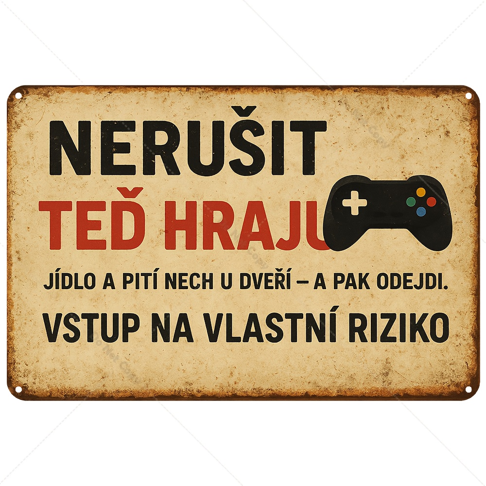 Retro Gaming Cafe - ป้ายเหล็กสไตล์เรโทรเช็ก/สโลวาเก 