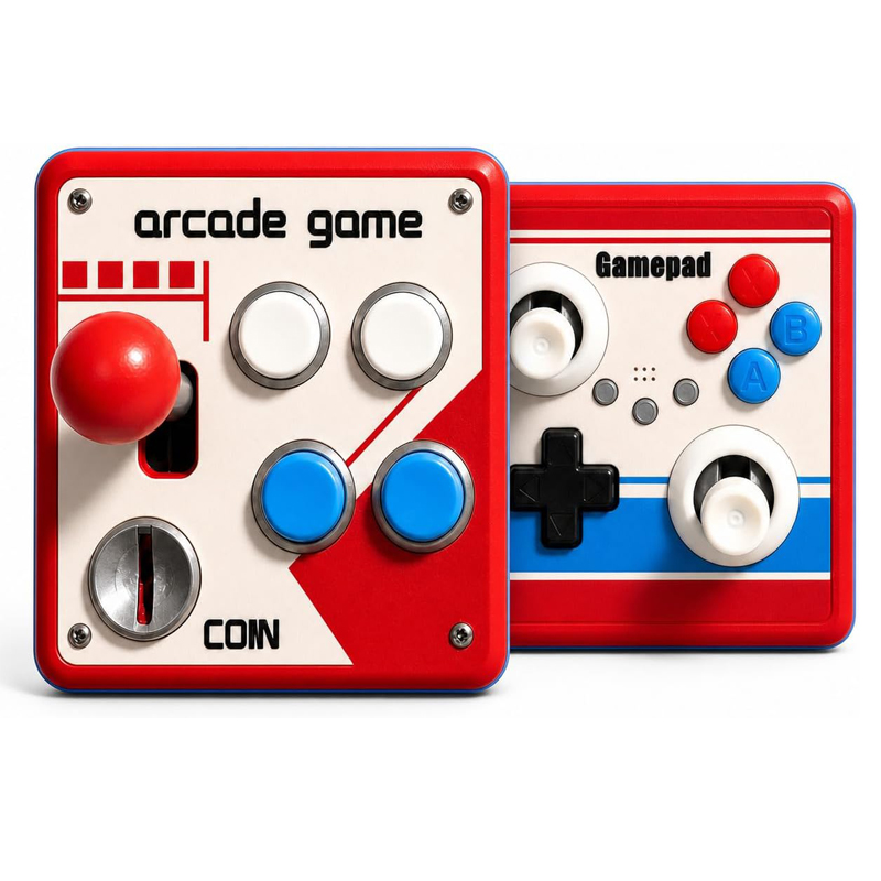 Arcade Stick Joystick - ฝาครอบสวิตช์ไฟแบบไม่ต้องเจาะ แผงสวิตช์เกมอาร์เคดสไตล์เรโทร แผ่นสวิตช์ติดผนังตกแต่งพร้อมจอยสติ๊ก เหมาะเป็นของขวัญสำหรับผู้ที่ชื่นชอบการเล่นเกม