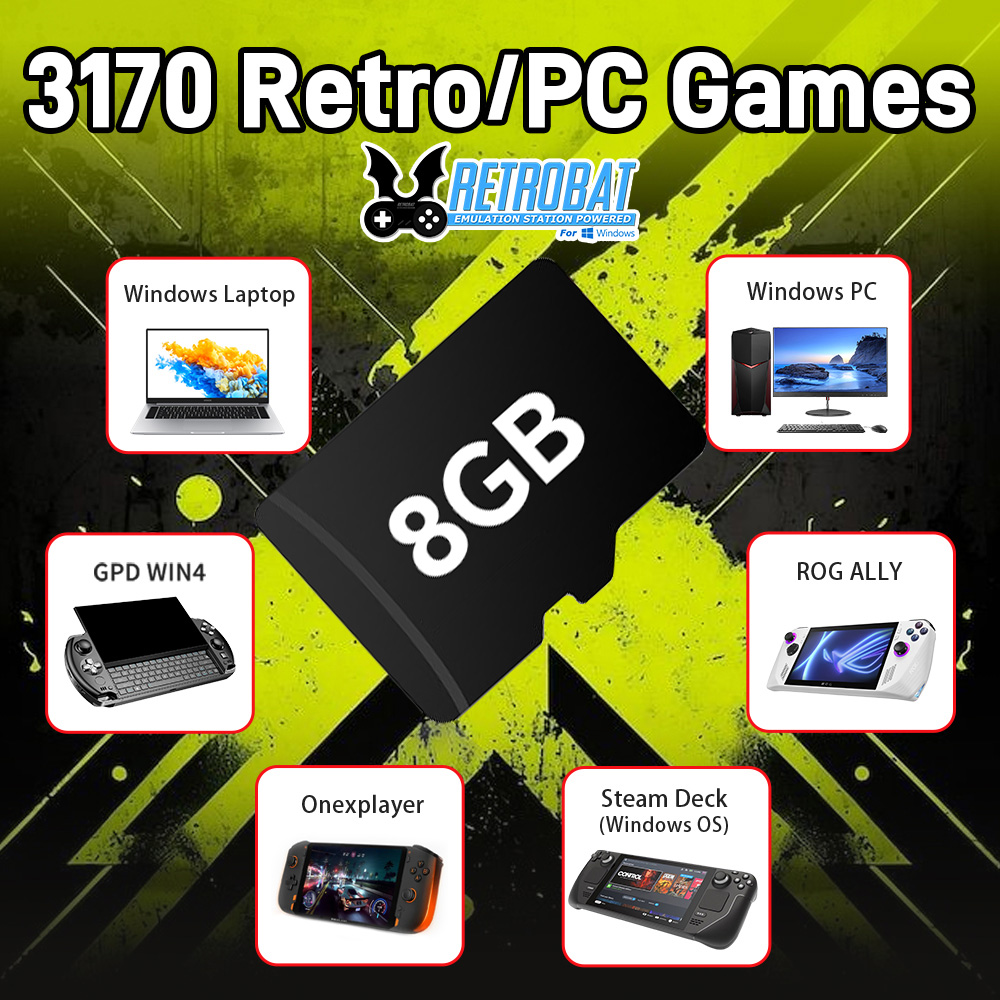 Retro Gaming On - 8GB เกม TF Card 3170 Retro/เกม