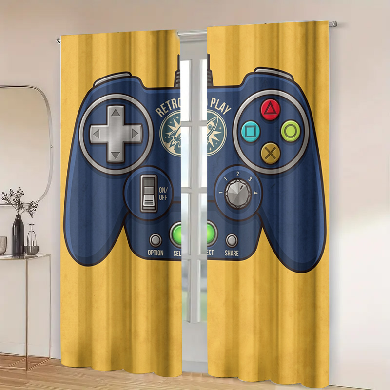 แผงม่านลายคอนโทรลเลอร์เกม ตกแต - Retro Gaming Cafe บทวิจารณ์และราคา
