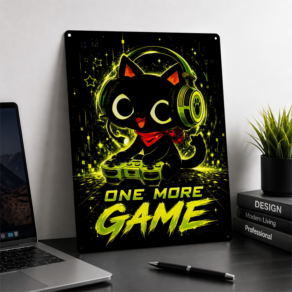 โปสเตอร์โลหะลายแมวน่ารักสำหรับ - Retro Gaming Cafe บทวิจารณ์และราคา