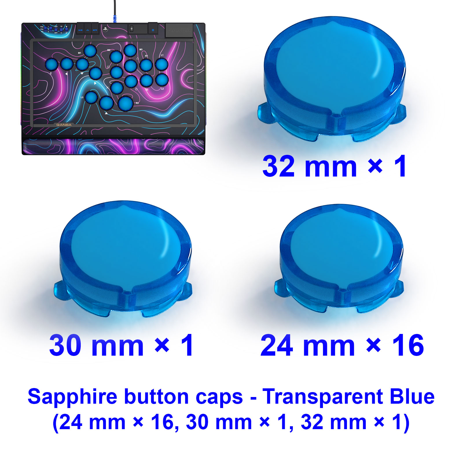 ฝาครอบปุ่ม QANBA SAPPHIRE S1 อ - Arcade Stick Joystick บทวิจารณ์และราคา